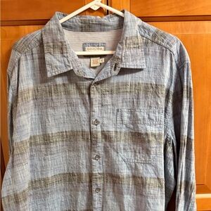 Carbon2Cobalt Men’s Shirt XL Textured Blue/gray Plaid Button Up Soft Weathered